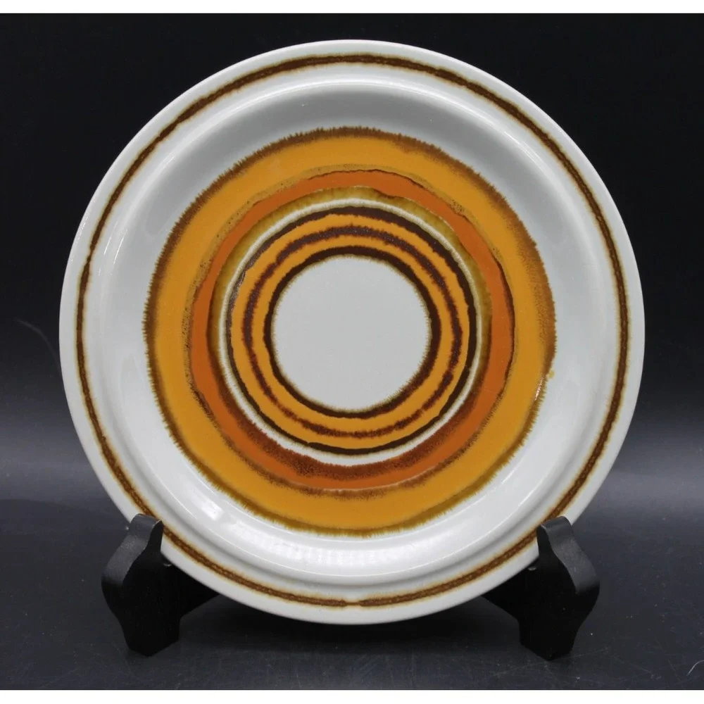 Vintage Acsons Corona Japan Stoneware Plate 1141 Orange Brown 7.5